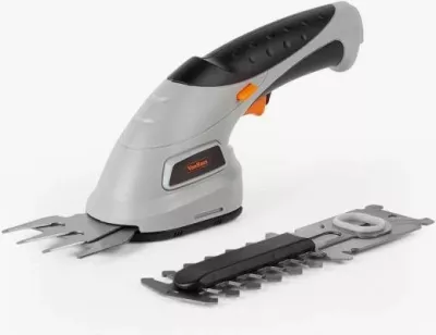 Trimmer pa kabllo 2-në-1 VONHAUS 2500259, 3.6V Li-ion, teh 10 cm + gërshërë bari 7 cm, adaptor UK/EU, gri/zi/portokalli