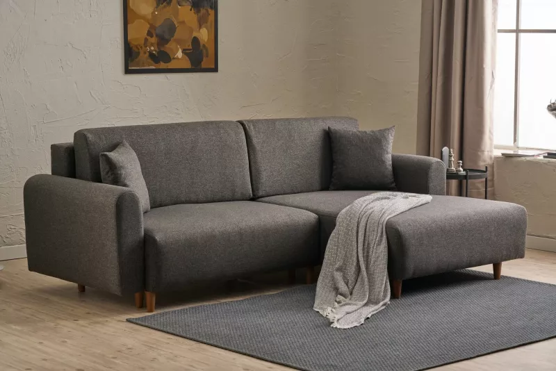 Kënd-sofë krevati Atelier del Sofa, mane djathtas, ngjyrë antracit