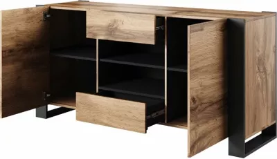 Komodinë moderne nga druri WOODY, ngjyrë druri