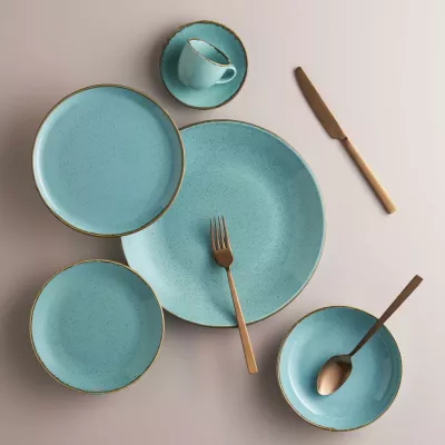 Pjatë servirjeje ovale Porland Seasons Laguna 320x200 mm, porcelan, blu qielli, set 6 copë
