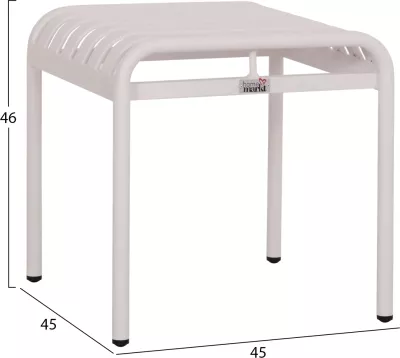 Stool i shkurtër alumini RACHEL, ngjyrë e bardhë, FH6340.02, 45x45x46cm