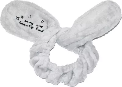 Dorezë për flokë për femra Dr. Mola Bunny Ears Plush Cosmetic Headband gri, 1 copë