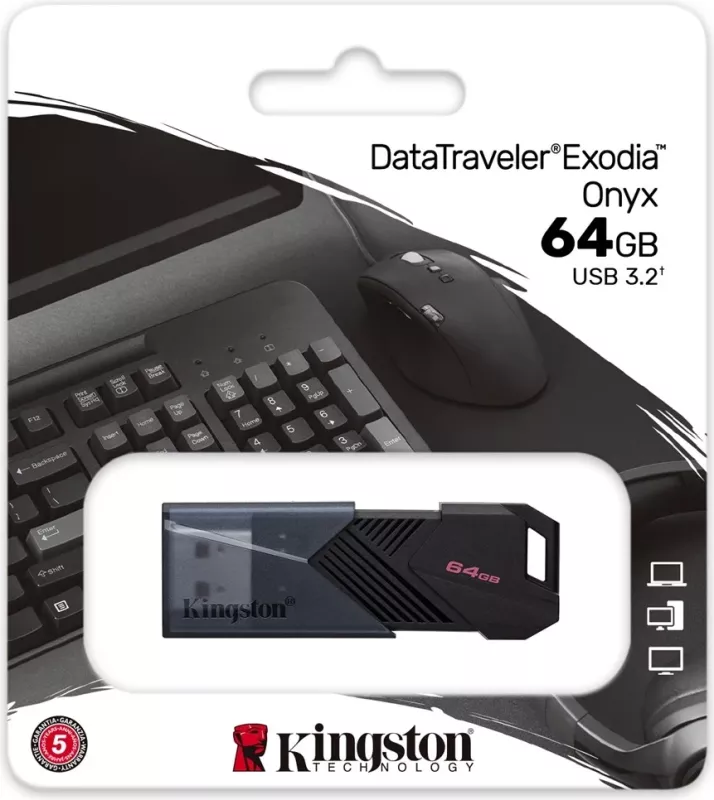 USB Portativ Kingston DataTraveler 64GB, USB 3.2 Gen 1, Ngjyrë Zezë