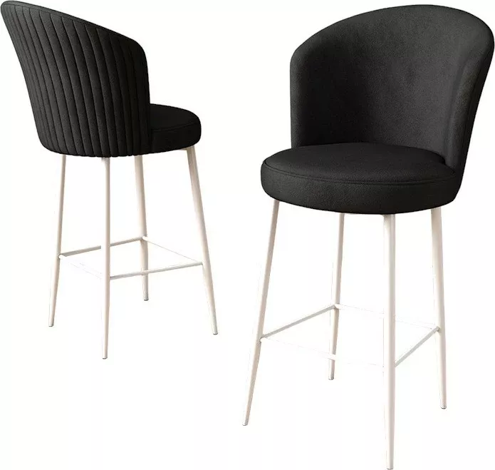 Set karrigesh për bar (4 copë), Hanah Home, Alte, e zezë dhe e bardhë