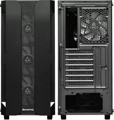 Kasë Chieftec Hunter GS-01B-OP, midi tower, xham i temperuar, RGB, e zezë