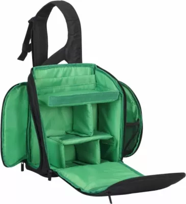 çantë kamere RIVACASE 7470 PS SLR, sling për DSLR, ndarje të rregullueshme, xhep për tablet, mbulesë shiu, e zezë