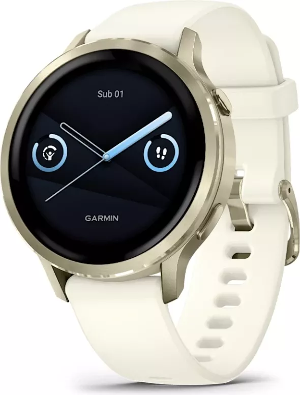 Smartwatch Garmin Venu® 4, Cream-Gold/Beige Silicone Strap, 41 mm