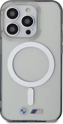 Mbështjellës BMW Silver Ring MagSafe për iPhone 14 Pro 6.1", Transparent