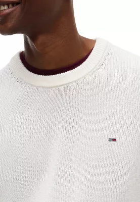Xhemper për meshkuj Tommy Hilfiger Jeans TJM Slim Ess Sweater DM0DM21787, i bardhë [Madhësia: XL]