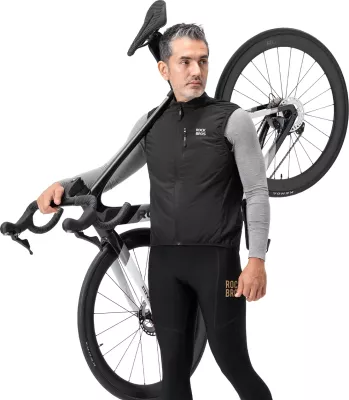 Jelek termik për çiklizëm Rockbros MJ012, kundër erës, me mesh breathable, palosshëm, XXXL, i zi