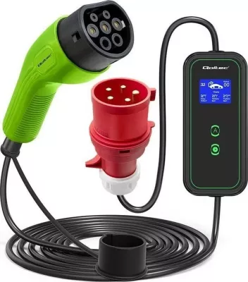 Karikues makinash elektrike Qoltec 2-në-1, Type 2, 7kW, 230V, CEE 3 PIN