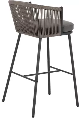 Karrige për bar, me skelet metalik dhe litar gri, FH5714.01, 53x42x101 cm