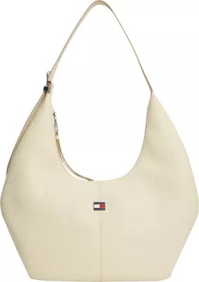 Çantë krahu Tommy Hilfiger TJW Slouchy City Hobo AW0AW18776, ivory