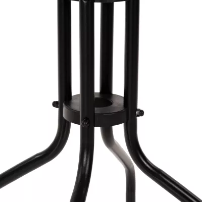 Tavolinë e rrumbullakët LIMA, metal i zi, sipërfaqe qelqi të kalitur, FH5079.03, Φ60x68 cm