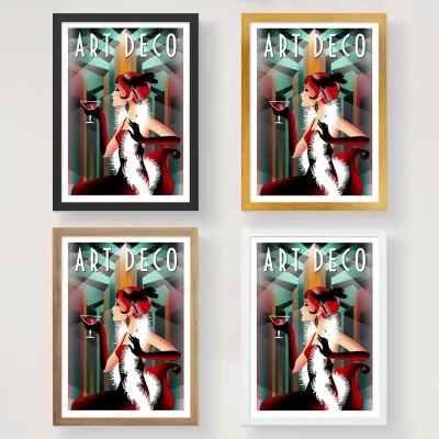 Poster A3 Art Deco, shumëngjyrësh, 29,7x42cm