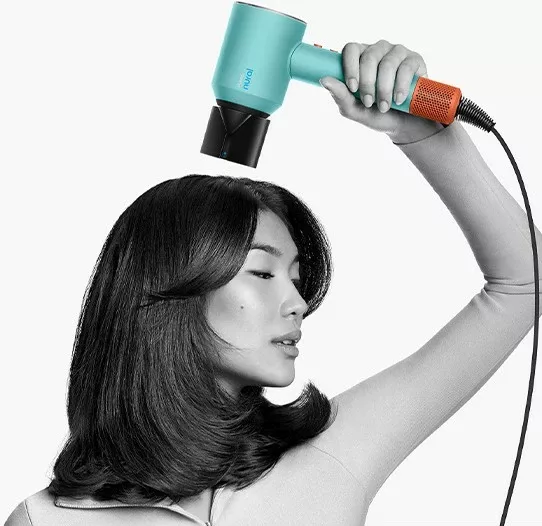 Tharëse flokësh Dyson Supersonic Nural, 1600 W, 13.3 l/s, Blu, Portokalli