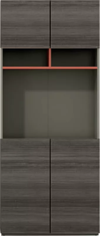 Bibliotekë profesionale për zyre Lux Series, ngjyrë mocha dhe hiri, 80x40x190 FH2122