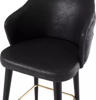 Karrige për bar profesionale FH9281.14, lloj NUBUCK, dru i zi, 50x62x108,5H cm