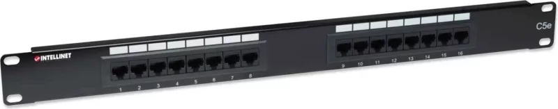 Paneli i Patcheve Intellinet 513548, Cat5e UTP, 16 porte RJ45