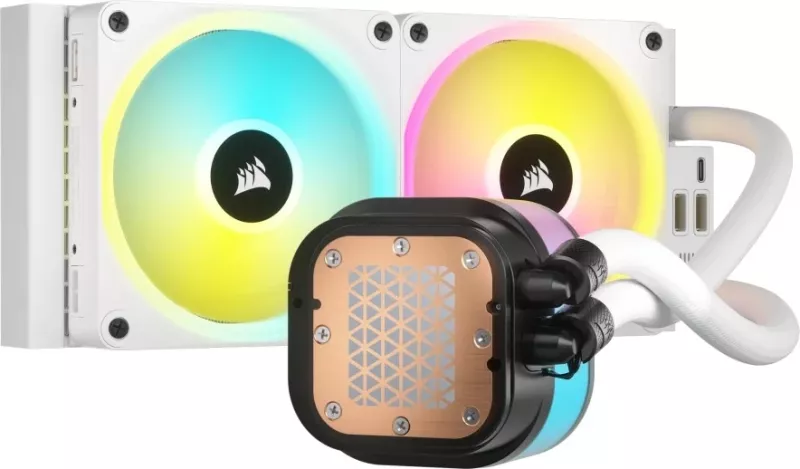 Ftohës hibrid Corsair H100i, 240mm, RGB, i bardhë