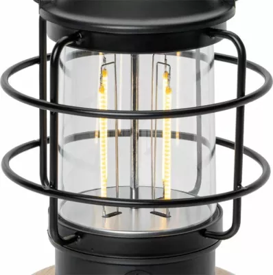 fener kampingu BRUNNER Lamparina 0720068N, LED 120 lm, bateri rikarikueshme 4000 mAh, e zezë/natyrale (bambu)