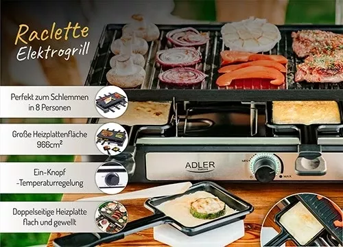 Grilë elektrike Adler AD 6616, 1400 W, e zezë