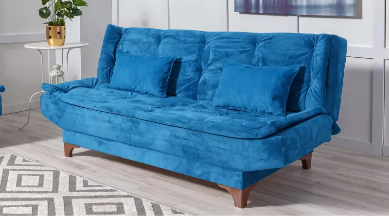 Divan-krevat 3 vendësh Atelier del Sofa, Kelebek, ngjyrë e kaltër