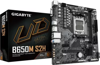 Pllakë amë GIGABYTE B650M S2H, AM5, mATX, DDR5, 4x SATA3, M.2, USB 3.2 Gen1, DisplayPort/HDMI