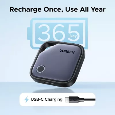 Tracker Bluetooth UGREEN Finder Pro 75646P, USB-C i rikarikueshëm, 4 copë, i zi