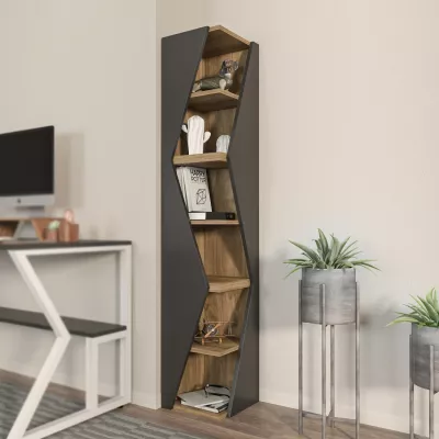 Raft librash Hanah Home, Arrow, ngjyrë e zezë dhe arre