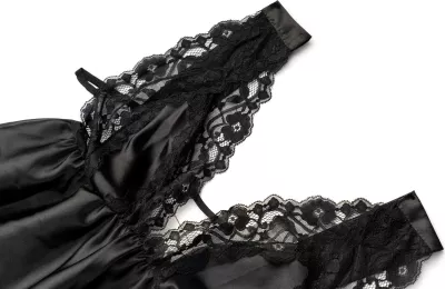 Babydoll i zi Jumeon, 2 copë, 001-018986, XL/XXL