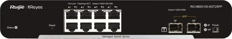 Switch Ruijie RG-NBS3100-8GT2SFP, 8 porte Gigabit, 2 SFP, i zi
