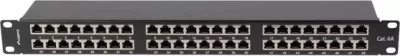 Paneli i Patch-it Lanberg PPSA-1048-B, 19" 1U kat. 6A ekranuar FTP me 48 porta, ngjyrë e zezë