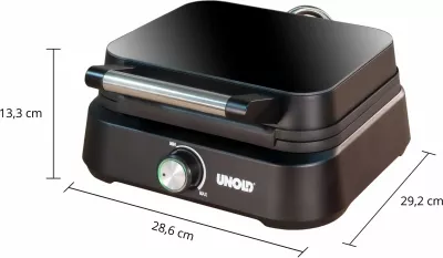 Aparat për waffle UNOLD Belgian Waffle Iron Brussels, 2 copa, plastikë, i zi
