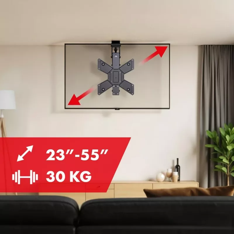 Mbajtës tavanor elektrik Maclean MC-492, për TV, 23"-55", i zi