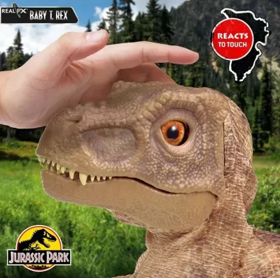 Kukull interaktive WOW Stuff Puppetronic Real FX Baby T-Rex Jurassic Park, bronzi