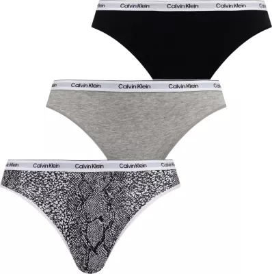 Të brendshme bikini 3 palë për femra Calvin Klein Underwear LV00QD5207, të hirtë