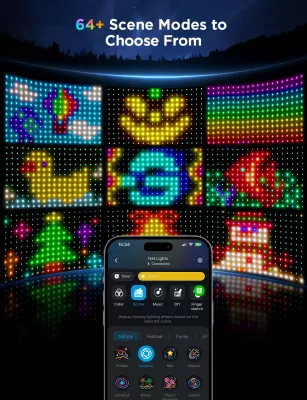 Drita rrjetë LED Govee Net Lights, RGBIC 240 LED, 0.85 x 1.43 m, Bluetooth, IP65
