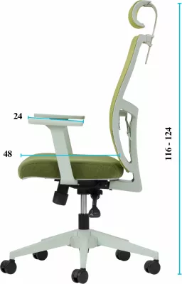 Karrige zyre ergonomike, ngjyrë e gjelbër, Skye Decor, 126 cm