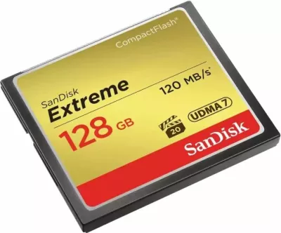 kartelë memorje CompactFlash SanDisk Extreme SDCFXSB-128G-G46 128GB UDMA 7 VPG-20 120MB/s leximi 85MB/s shkrimi, e zezë