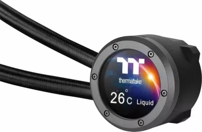 Ftohës uji AIO Thermaltake TH360 V2 Ultra EX ARGB Sync 360mm me LCD 2.1\" (CL-W415-PL12SW-A), set me 3 ventilatorë 120mm