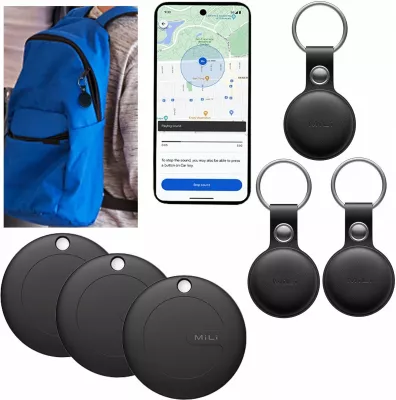 Gjurmues Bluetooth MiLi MiTag APL për iOS, BLE 5.2, IPX67, me këllëf, 3 copë, i zi