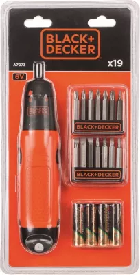 Vijaçnik elektrik Black+Decker A7073 6V set 19 copë portokalli/zi