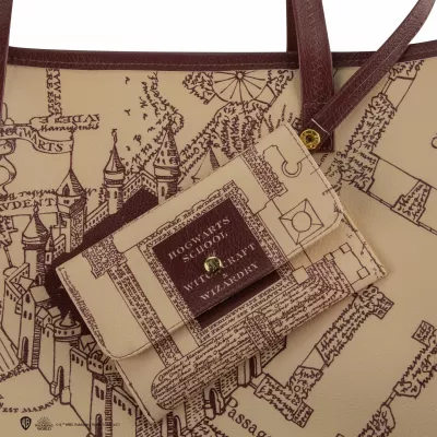 Çantë shopping Cinereplicas Marauder's Map 30×35×20 cm PVC, bezhë/kafe, me çantë të vogël