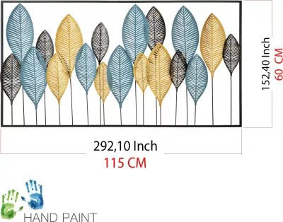 Aksesor dekorativ metalik për mur Wallity, Zevahir 4, shumëngjyrësh, 115x3x60cm