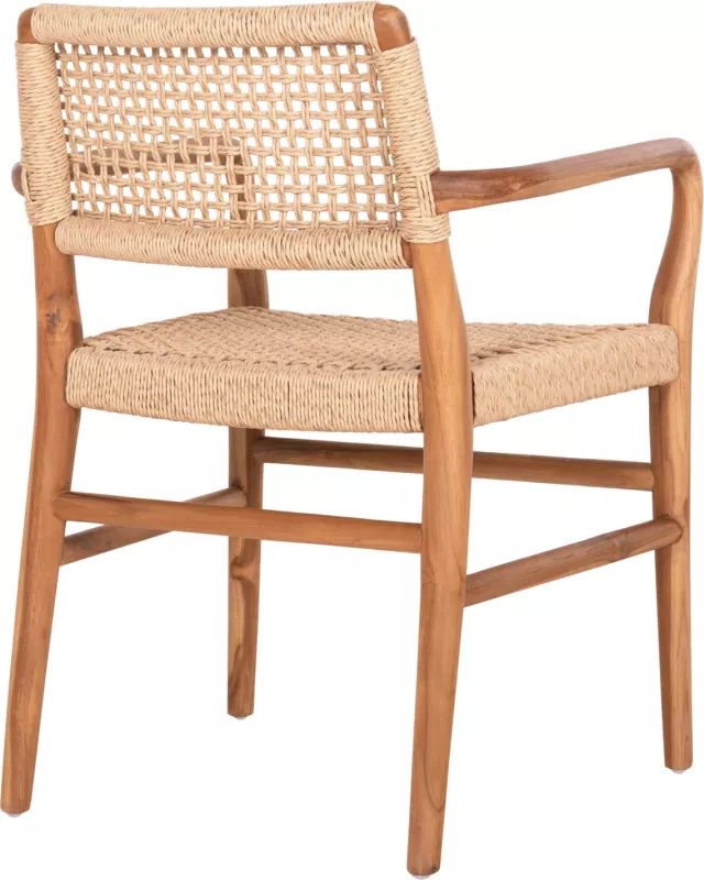 Karrige për ngrënie ROSCO FH6132 dru tik natyral, litar VIRO bezhë 56x54.5x78 cm