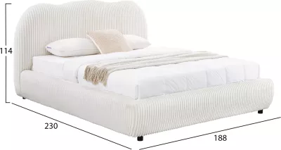 Krevat dopio me hapësirë për depo, material leshi sintetik, bezhë, KALLY FH729.03, dyshek 160x200cm