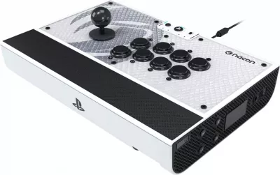 Arcade stick Nacon Daija për PS5, SANWA butona, USB-C, 3 m kabllo, bardhë/zi, set me 2 koka shkopi + vegla