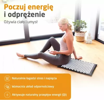 Tapet akupresure me ngrohje Medisana, e zezë