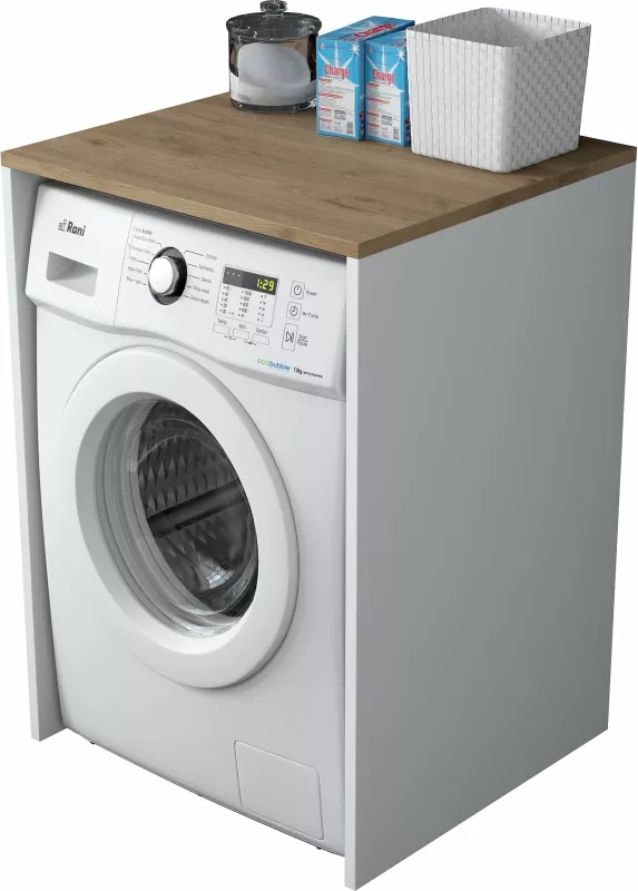 Dollap për lavatriçe, ngjyrë arrë dhe e bardhë, Hanah Home KD103 - 2341